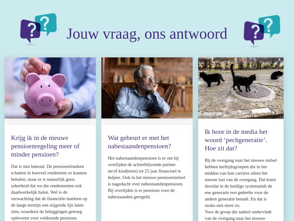 Jouw Vraag, Ons Antwoord - MSD Beter Pensioen Najaar 2023